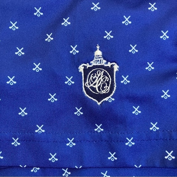 Donald Ross All Over Golf Print Performance Polo Shirt Navy Club Embroidery Sz L - Picture 8 of 16